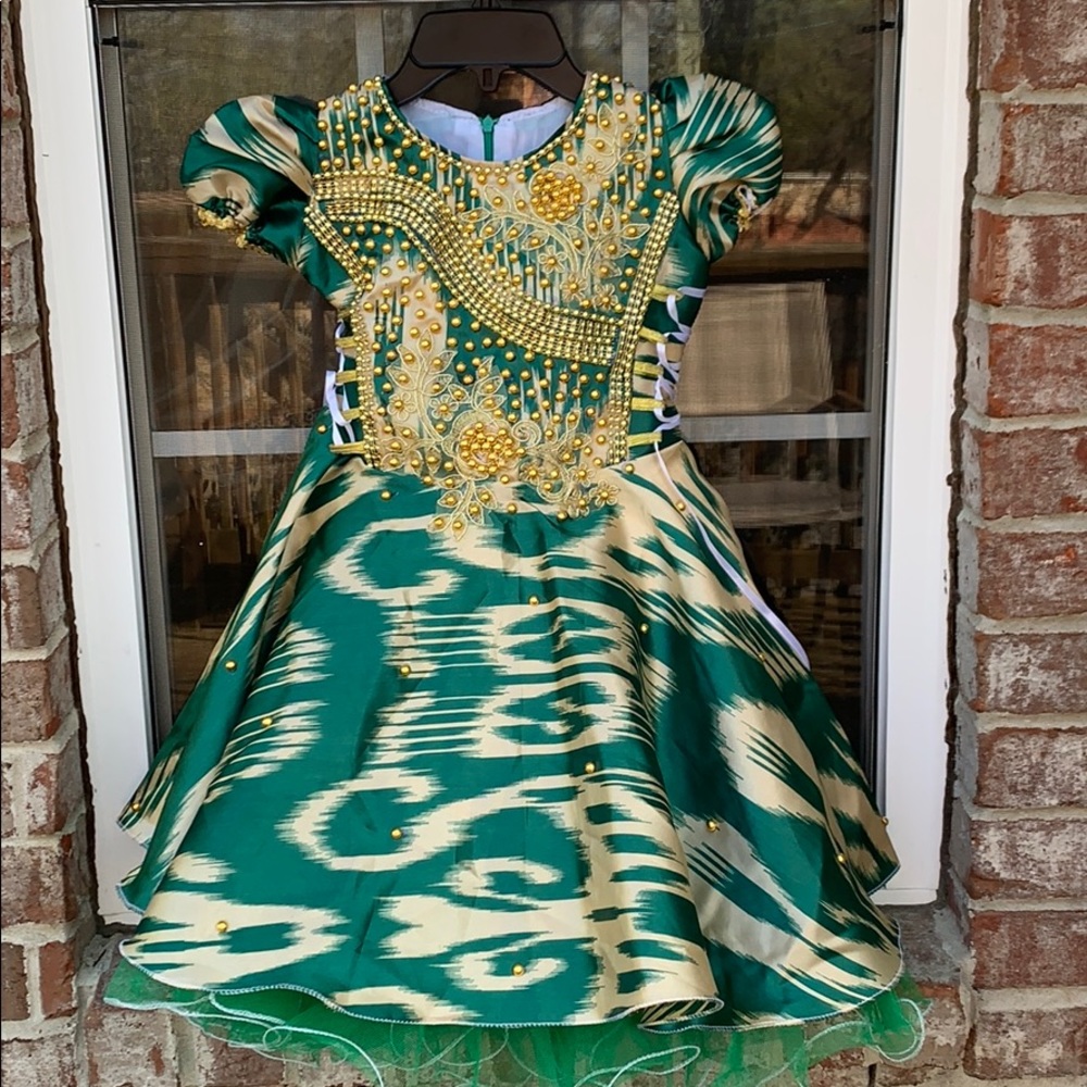 Bohemian Ikat printed handmade dress for girls!